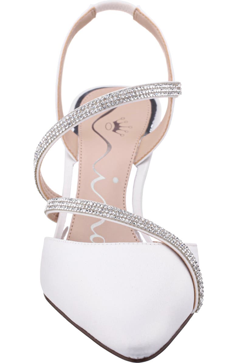 Nina Nela Slingback Pointed Toe Pump, Alternate, color, Ivory Sati