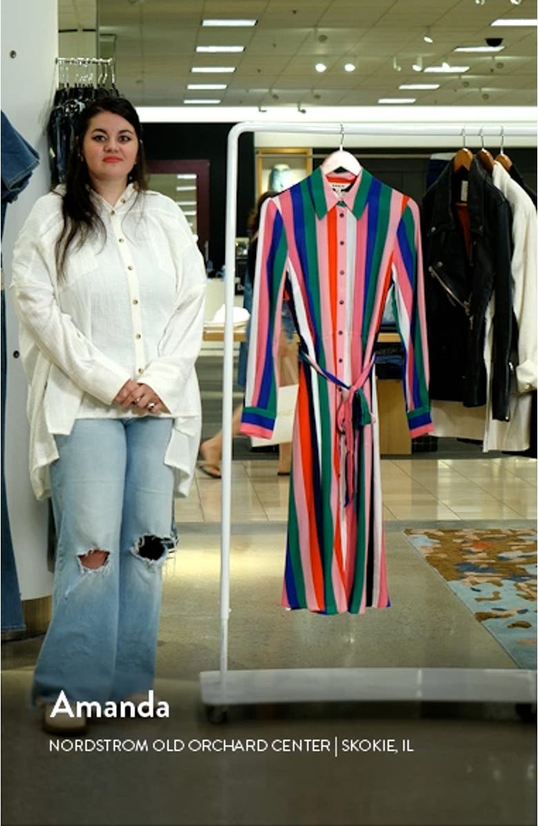 Kate Tie Belt Long Sleeve Shirtdress, sales video thumbnail