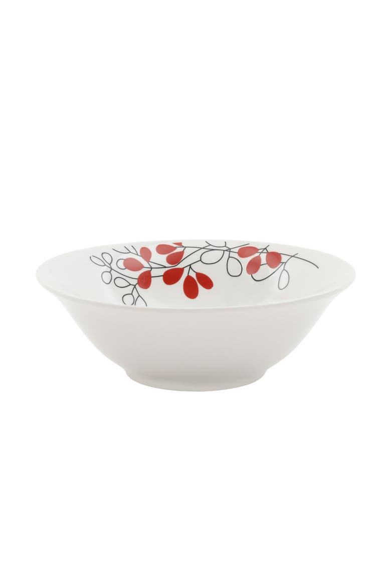 Scarlet Leaves 12 pc Dinnerware Set, Alternate, color, White