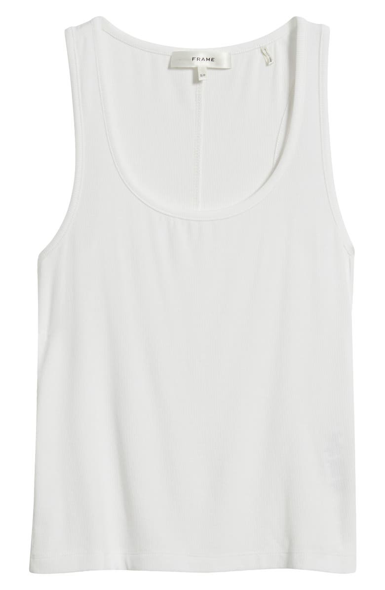 FRAME The Rib Scoop Neck Tank, Alternate, color, White