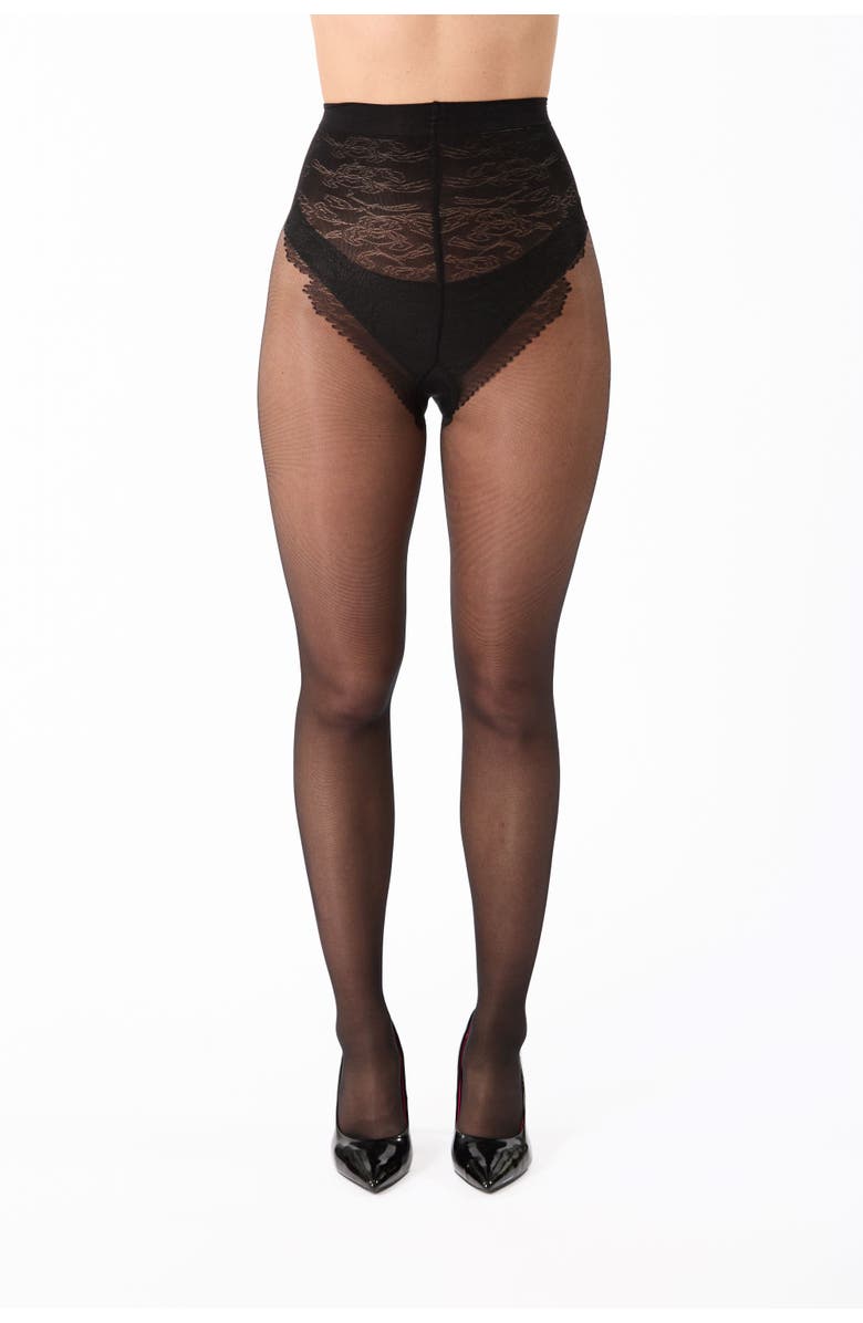 SKYTIGHTS Runway Everyday Sheer Control Top Tights, Alternate, color, Black