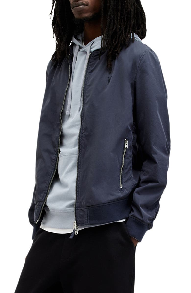 AllSaints Bassett Bomber Jacket, Alternate, color, Jackson Blue