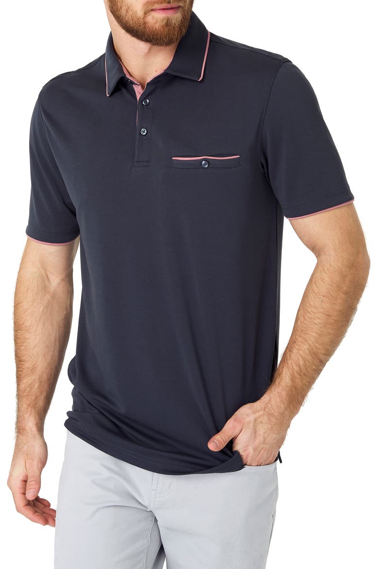 Tidal Wave Pocket Polo, Main, color, CHARCOAL