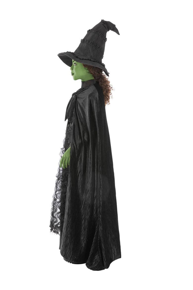 Wicked Deluxe Elphaba Girls Costume, Alternate, color, Black