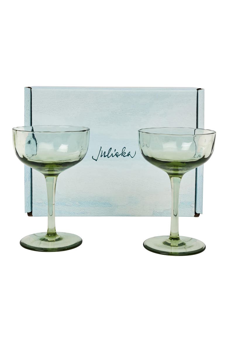 Puro Set of 2 Cocktail Coupé Glasses, Alternate, color, BASIL