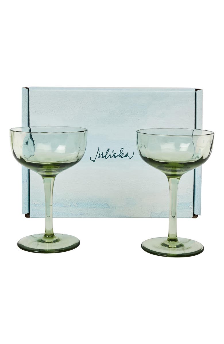 Juliska Puro Set of 2 Cocktail Coupé Glasses, Alternate, color, Basil