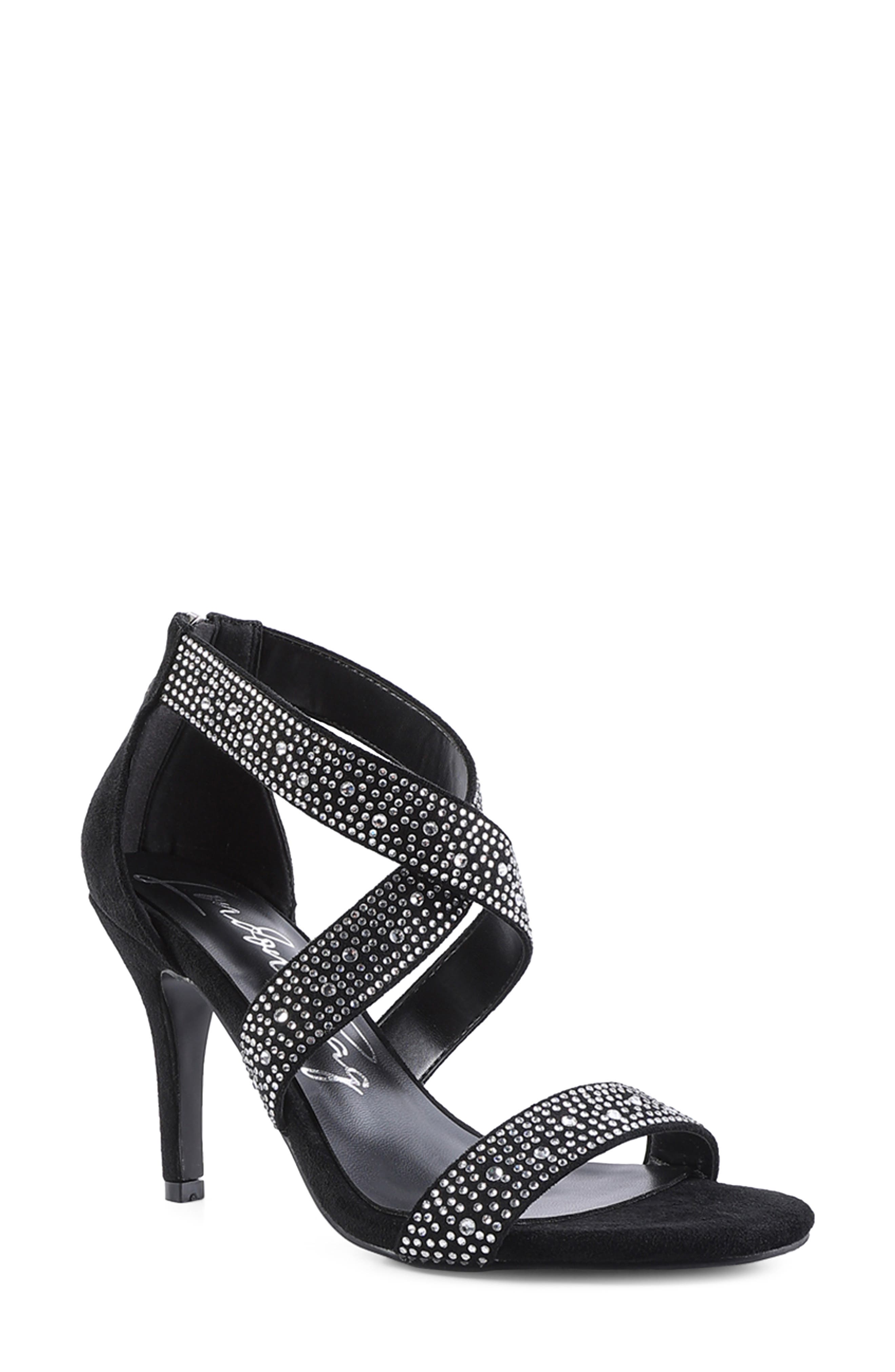 LONDON RAG Queen Bee Rhinestone Sandal, Main, color, 