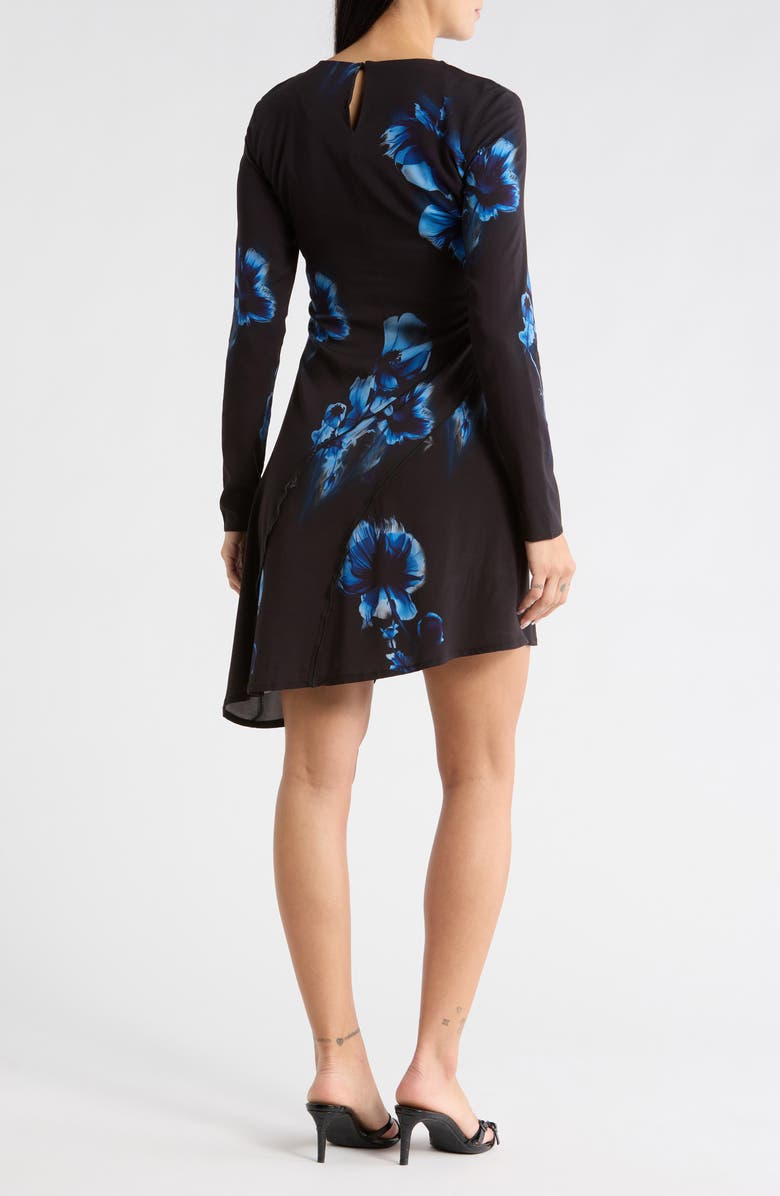 Desigual Asymmetric Long Sleeve Dress, Alternate, color, Black