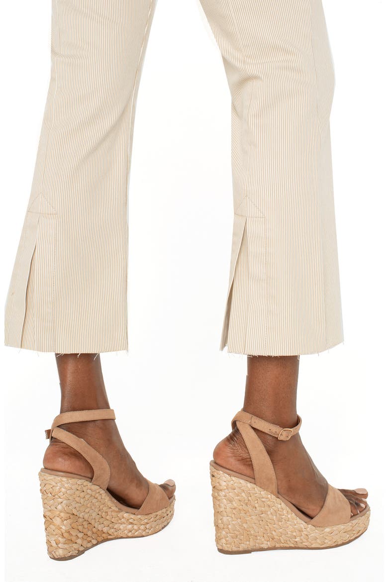 Gia Glider Stripe Raw Hem Crop Flare Pull-On Pants, Alternate, color, CAPPUCCINO STRIPE
