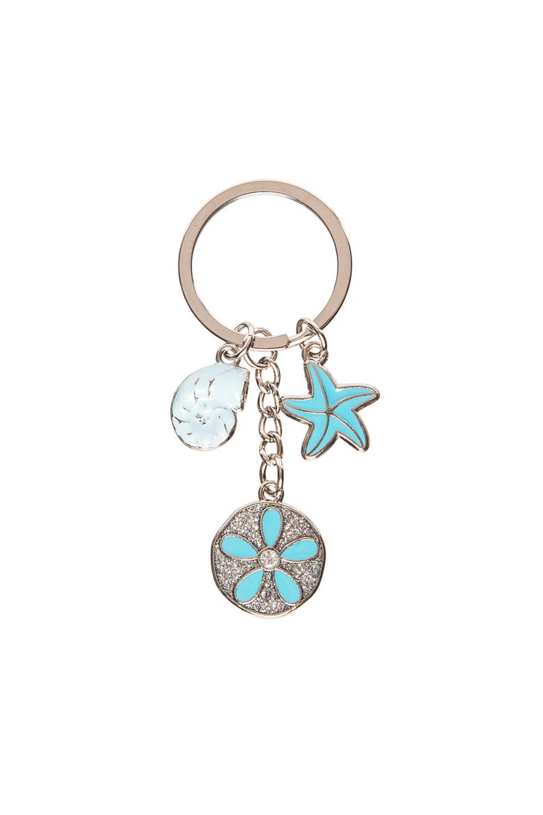 Sand Dollar Keychain, Main, color, Blue
