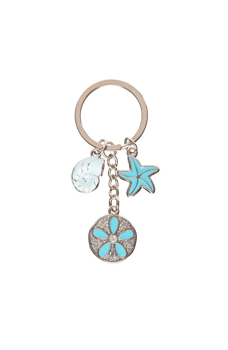Beachcombers Sand Dollar Keychain, Main, color, Blue