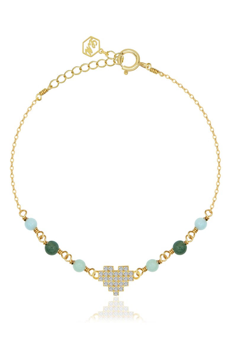 LA MENO Wild Heart Jade Bracelet, Main, color, Gold/ Jade