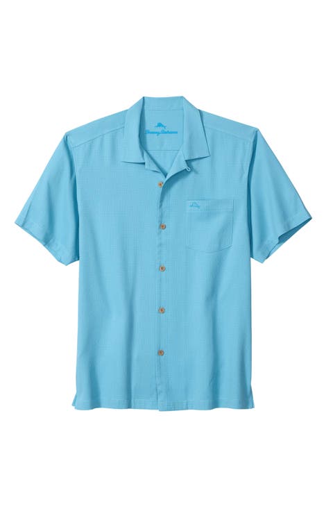 Coastal Breeze Silk Blend Button-Up Shirt