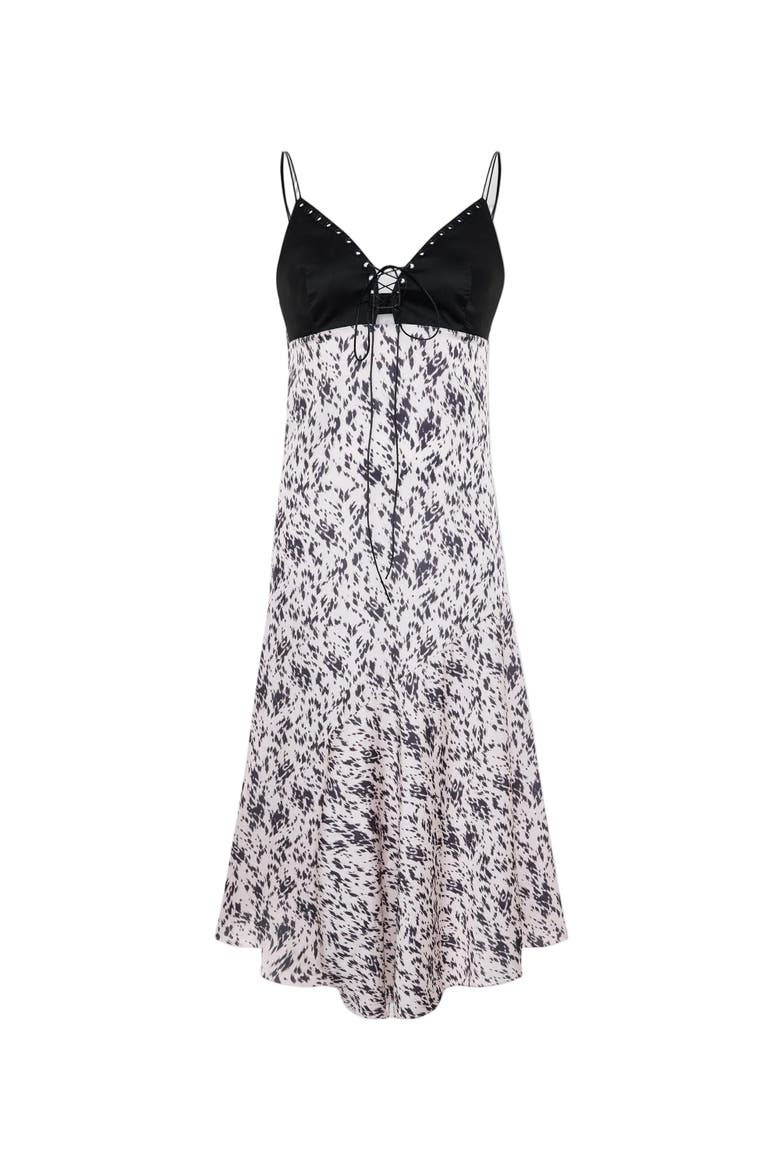 The Party Edit Asymmetric Satin Dress, Main, color, Beige