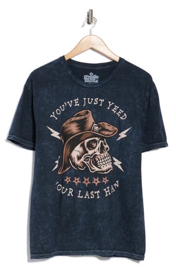 Goodie Two Sleeves Yee Haw Skull Cotton Graphic T-shirt In Black