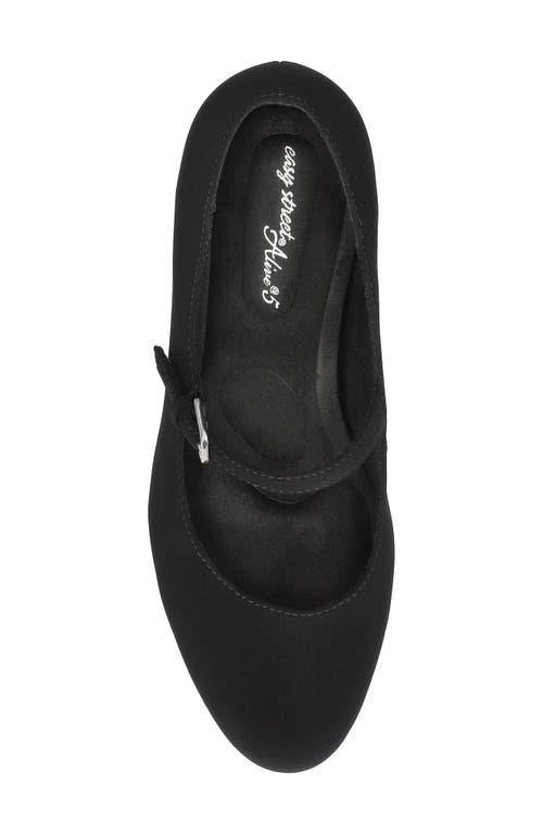 Easy Street Zest Womens Buckle Faux Suede Mary Jane Heels In Black Lamy