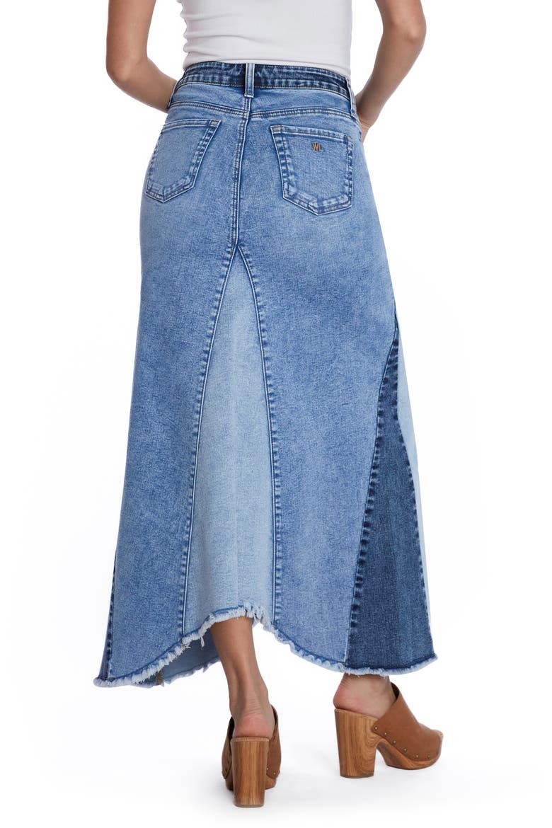 Patchwork Denim Maxi Skirt, Alternate, color, PATCH BLUES