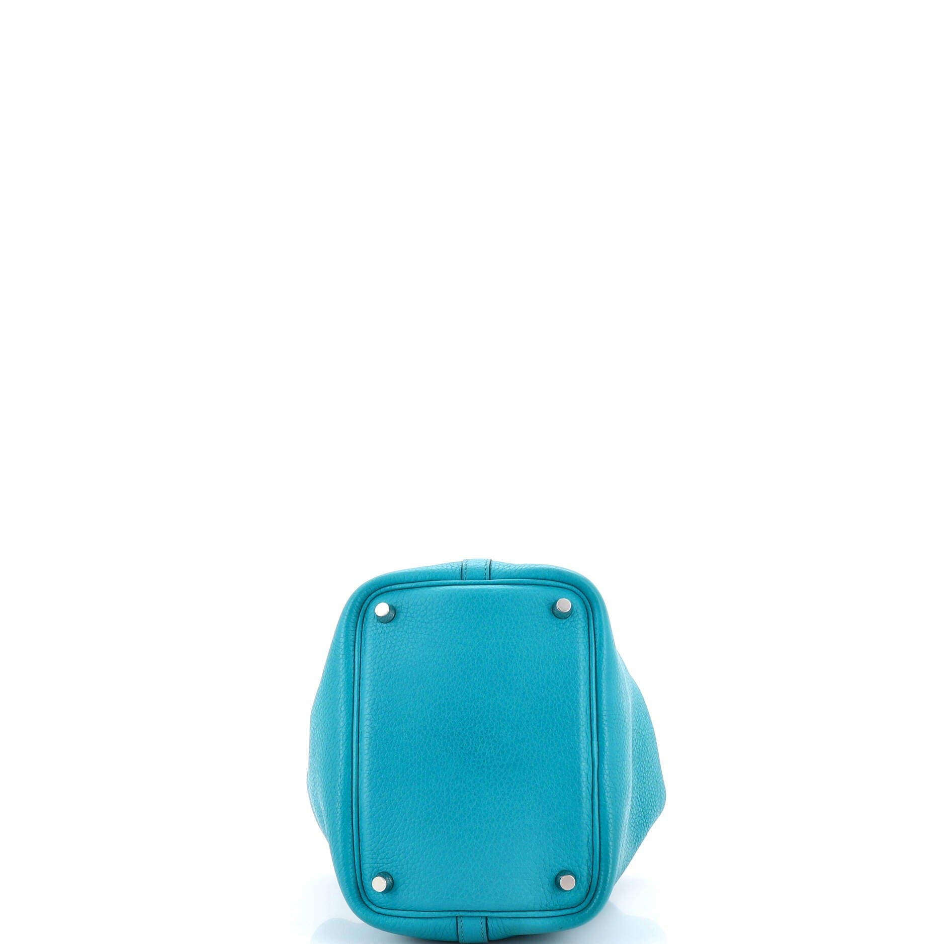 Pre-Owned Hermes Picotin Lock Bag Clemence MM, Alternate, color, Bleu Paon