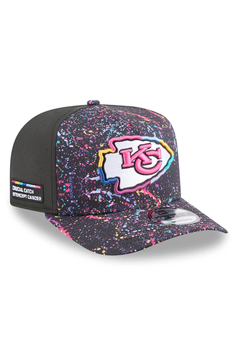 New Era Men
s New Era  Black Kansas City Chiefs 2025 NFL Crucial Catch A-Frame 9FIFTY Snapback Hat, Main, color, Black