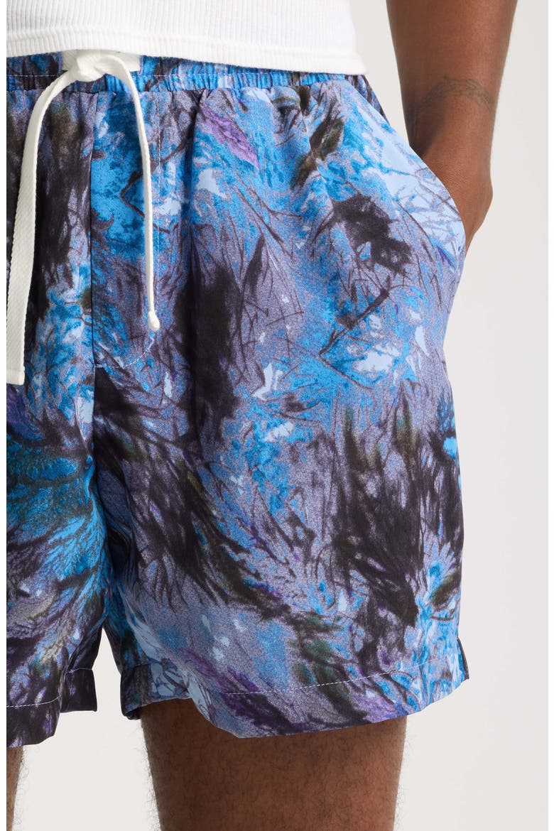 Roger Print Drawstring Shorts, Alternate, color, BLUE