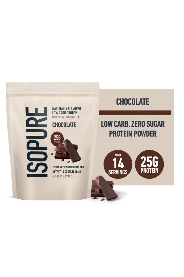 Low Carb 100% Whey Protein Isolate Chocolate Powder, Main, color, None