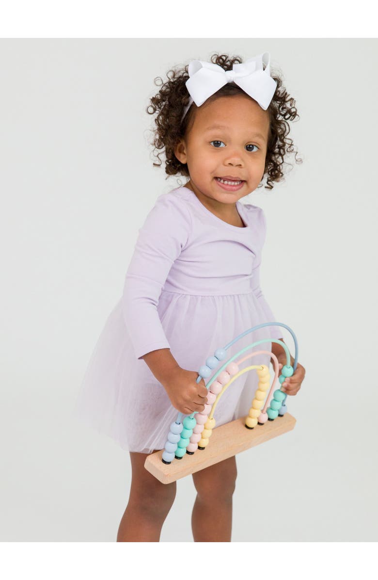 RuffleButts Baby Girls Long Sleeve Tulle Skirted Romper, Alternate, color, 