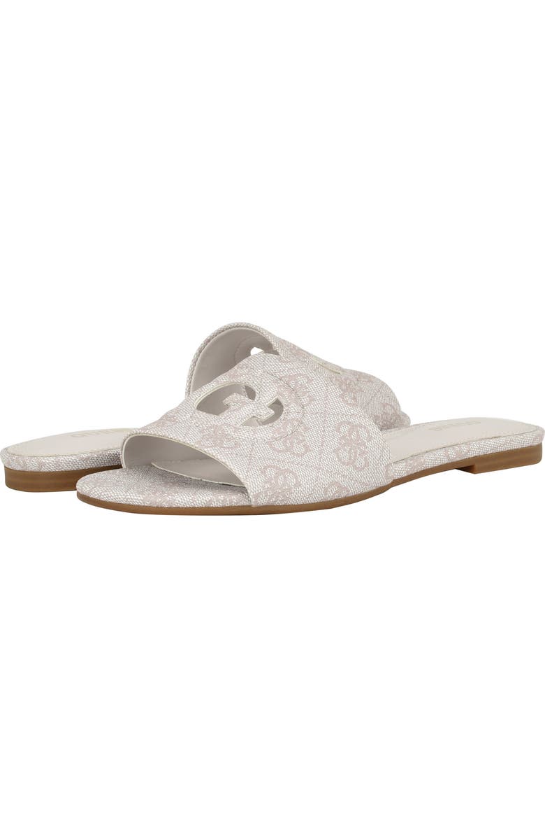 GUESS Tashia Slide Sandal, Alternate, color, Ivory