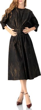 IVONNE Midi Dress with Belt