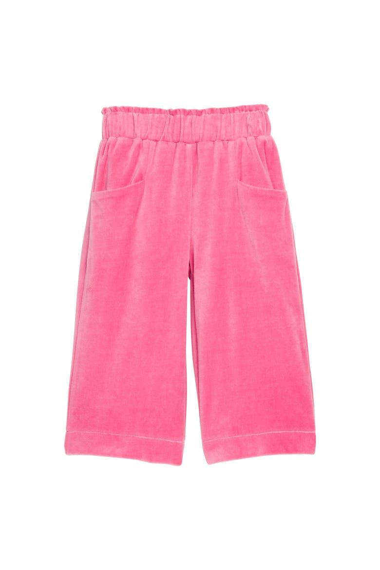 Kids' Cropped Velour Palazzo Pants, Main, color, Tulip Velour