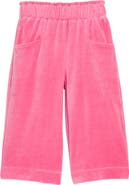 BISBY Kids' Cropped Velour Palazzo Pants