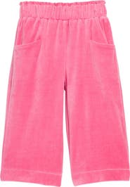 BISBY Kids' Cropped Velour Palazzo Pants