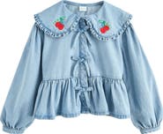 NEXT Kids' Cherry Collar Denim Top