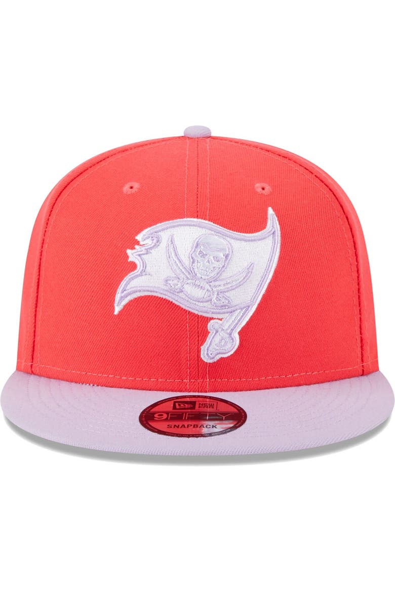 Men's New Era Red/Lavender Tampa Bay Buccaneers Two-Tone Color Pack 9FIFTY Snapback Hat, Alternate, color, Red