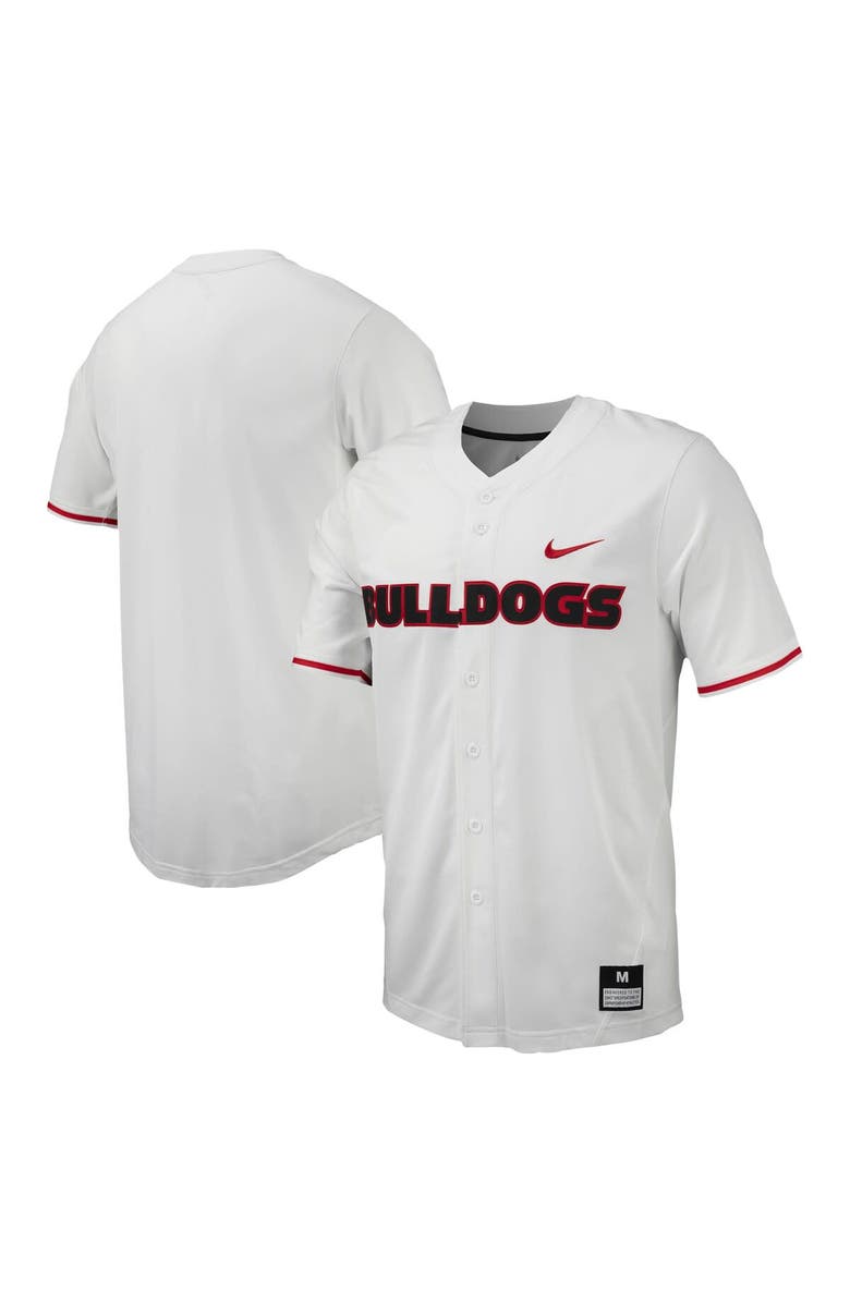 Nike Men's Nike White Georgia Bulldogs Replica Full-Button Baseball Jersey, Alternate, color, 