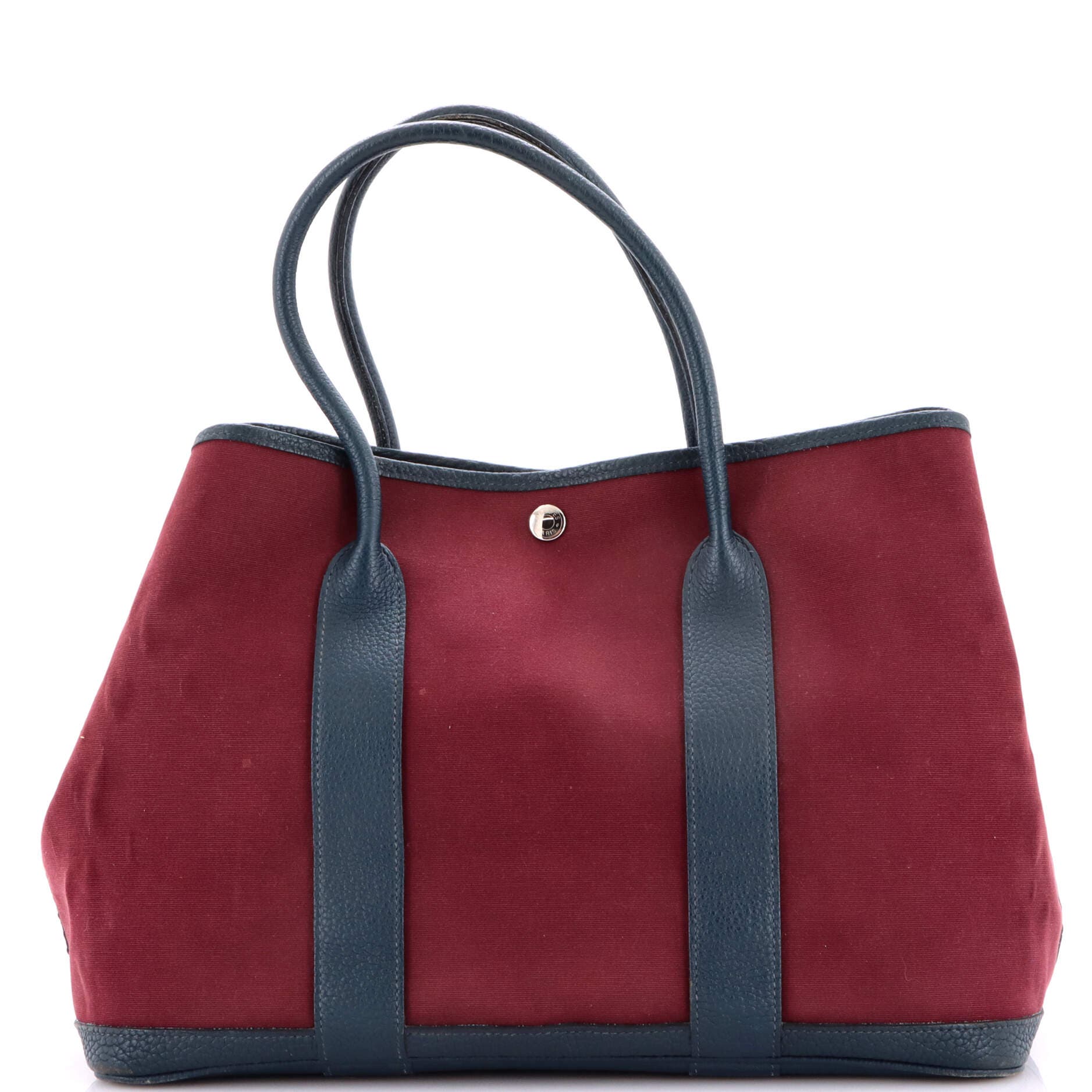 Pre-Owned Hermes Garden Party Tote Toile and Leather 36, Main, color, Bordeaux