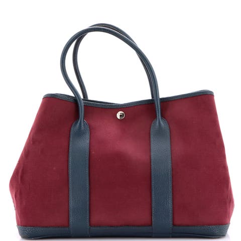 Garden Party Tote Toile and Leather 36