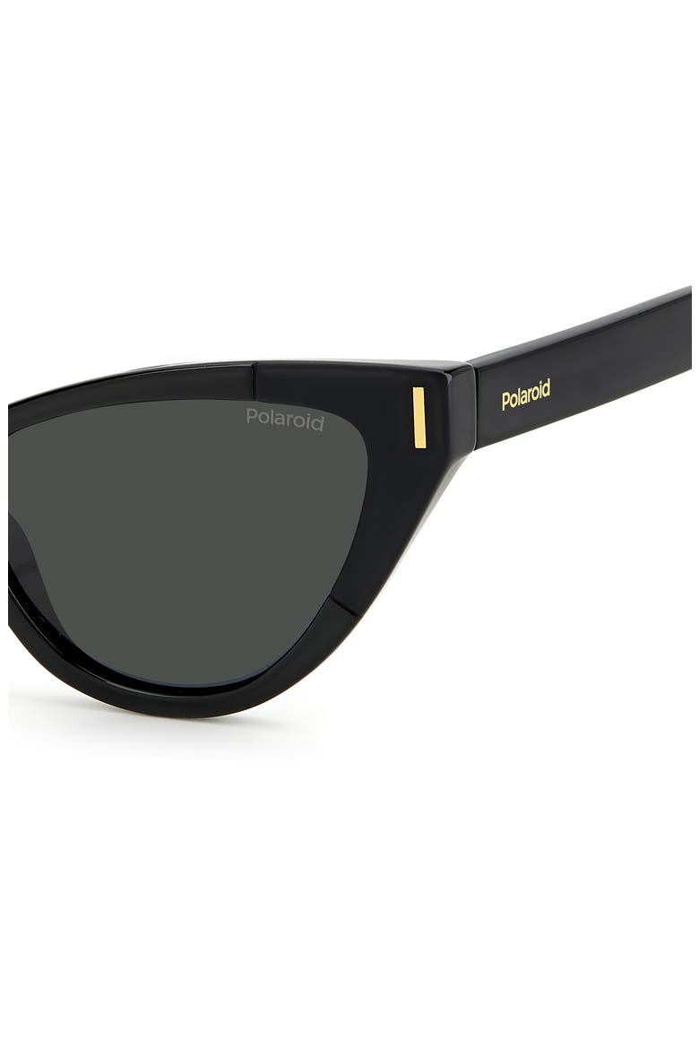 52mm Polarized Cat Eye Sunglasses, Alternate, color, BLACK / GRAY POLARIZED