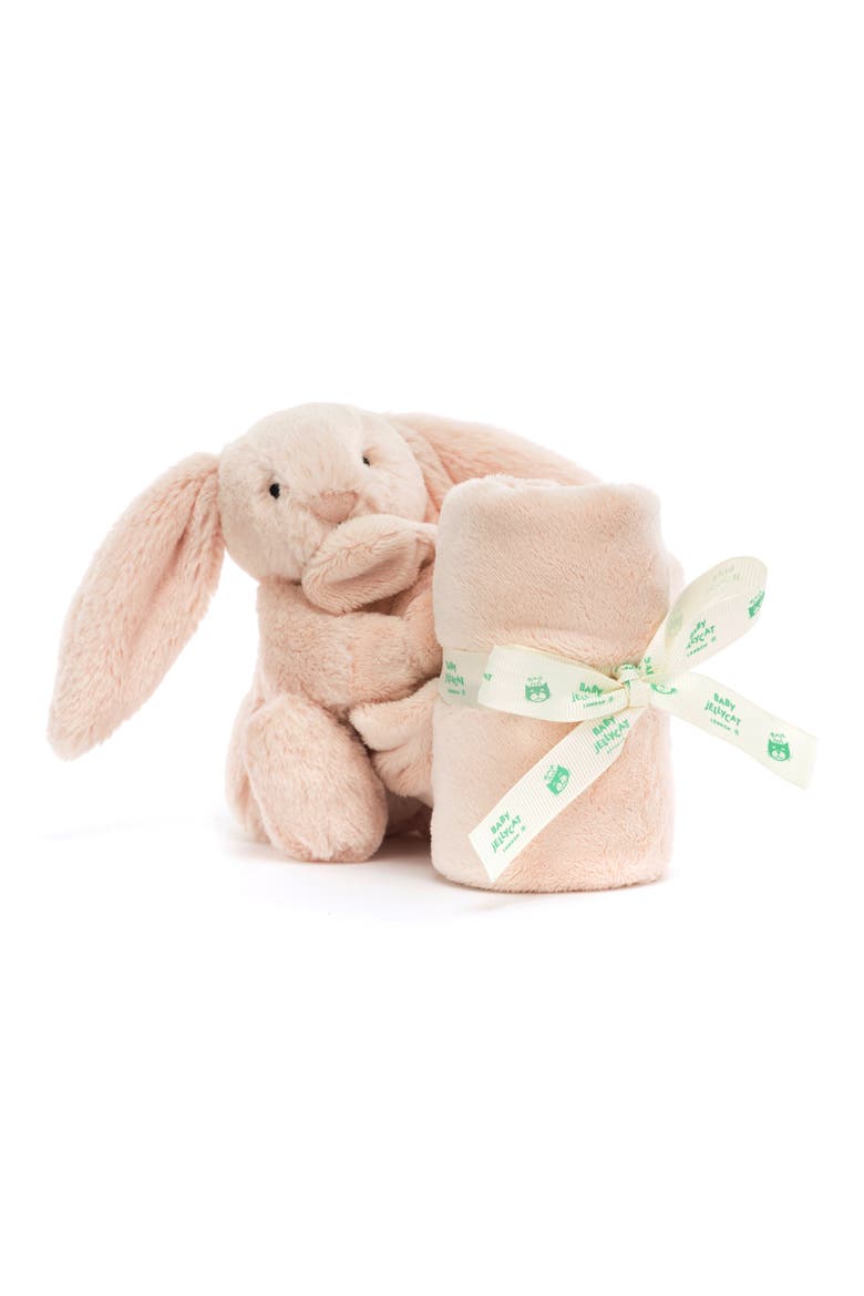 Bashful Blush Bunny 5.9-Inch Plushie & Soother Blanket, Alternate, color, PINK