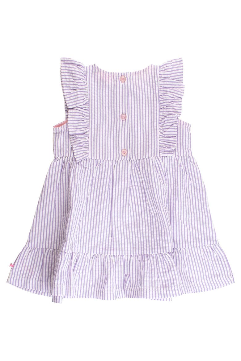 Sleeveless Pinafore Bow Dress, Alternate, color, Wisteria Purple Seersucker