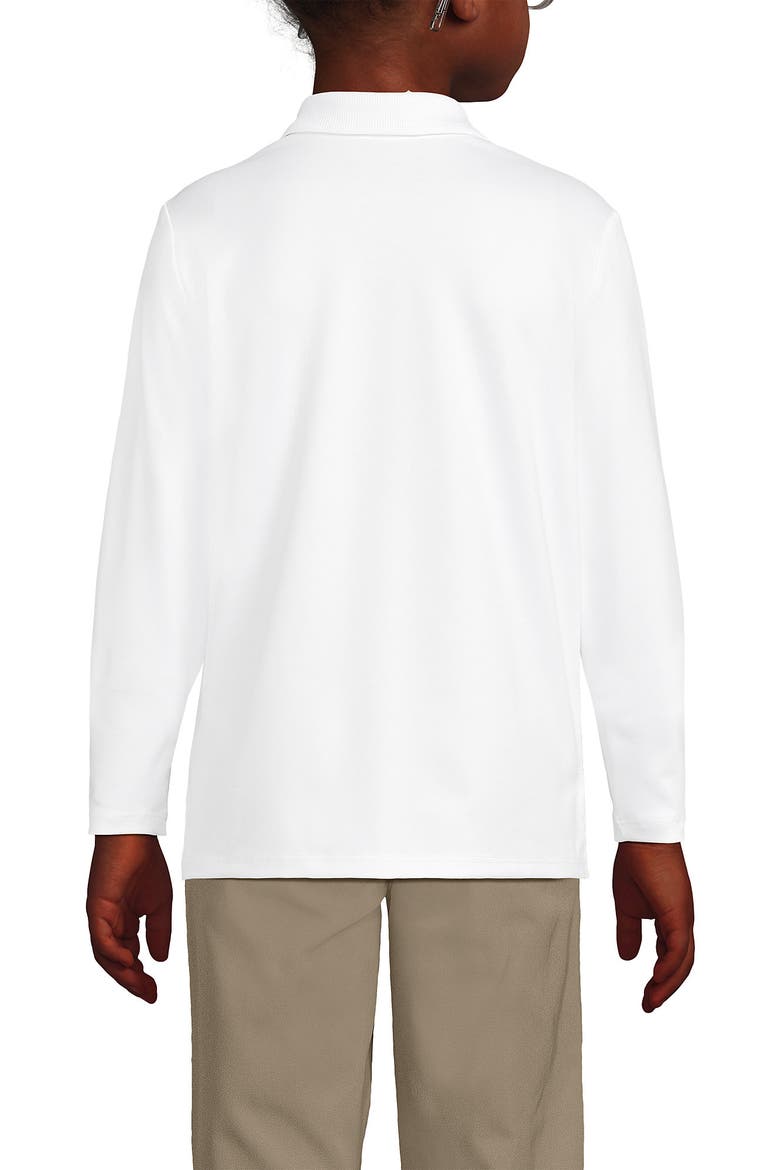 School Uniform Girls Long Sleeve Feminine Fit Rapid Dry Polo Shirt, Alternate, color, White