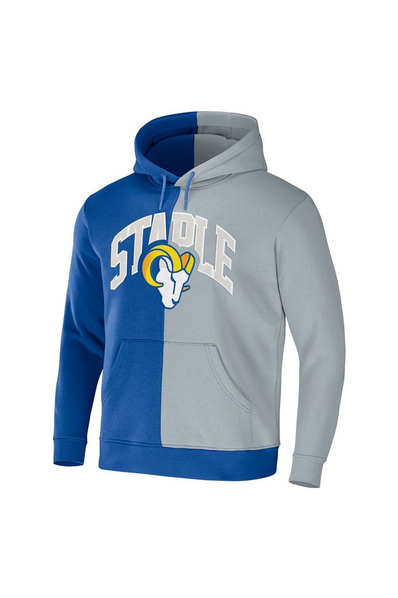 Men's NFL x Staple Royal Los Angeles Rams Split Logo Pullover Hoodie, Alternate, color, Royal