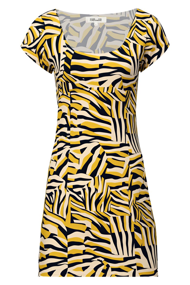 Dani Print Minidress, Alternate, color, SUN TIGER LEMON CURRY