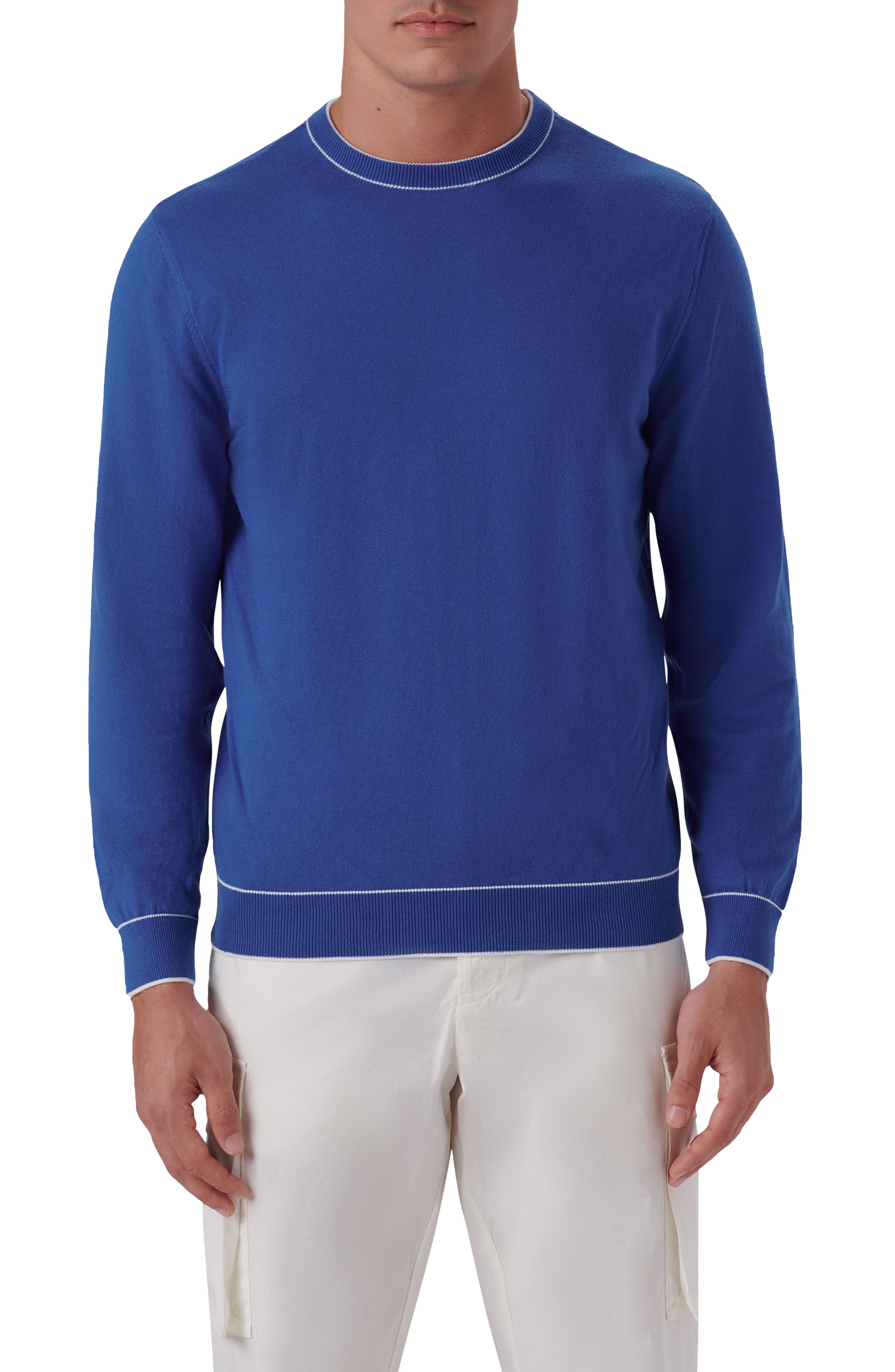 Bugatchi Tipped Cotton Blend Sweater
