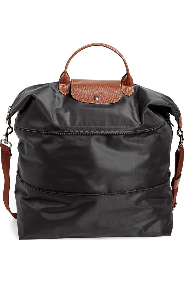 Longchamp 21-Inch Expandable Travel Bag, Alternate, color, Black