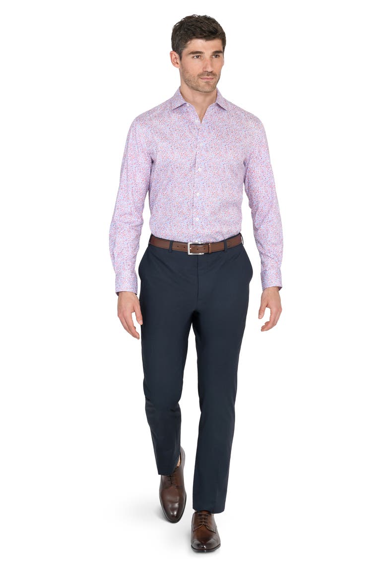 Reworked Slim Fit Cotton Dress Shirt, Alternate, color, CORAL