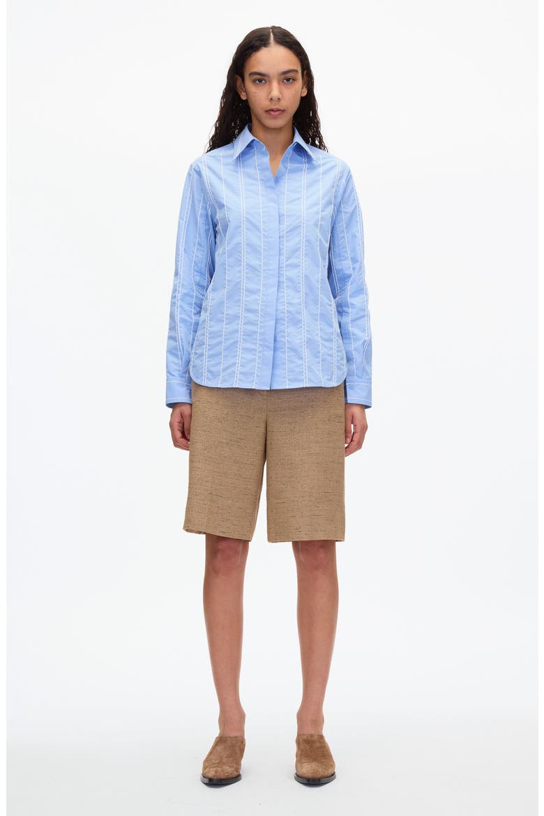 Wave Embroidered Long Sleeve Shirt, Alternate, color, OXFORD BLUE
