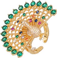 EYE CANDY LOS ANGELES Peacock Cubic Zirconia Adjustable Ring