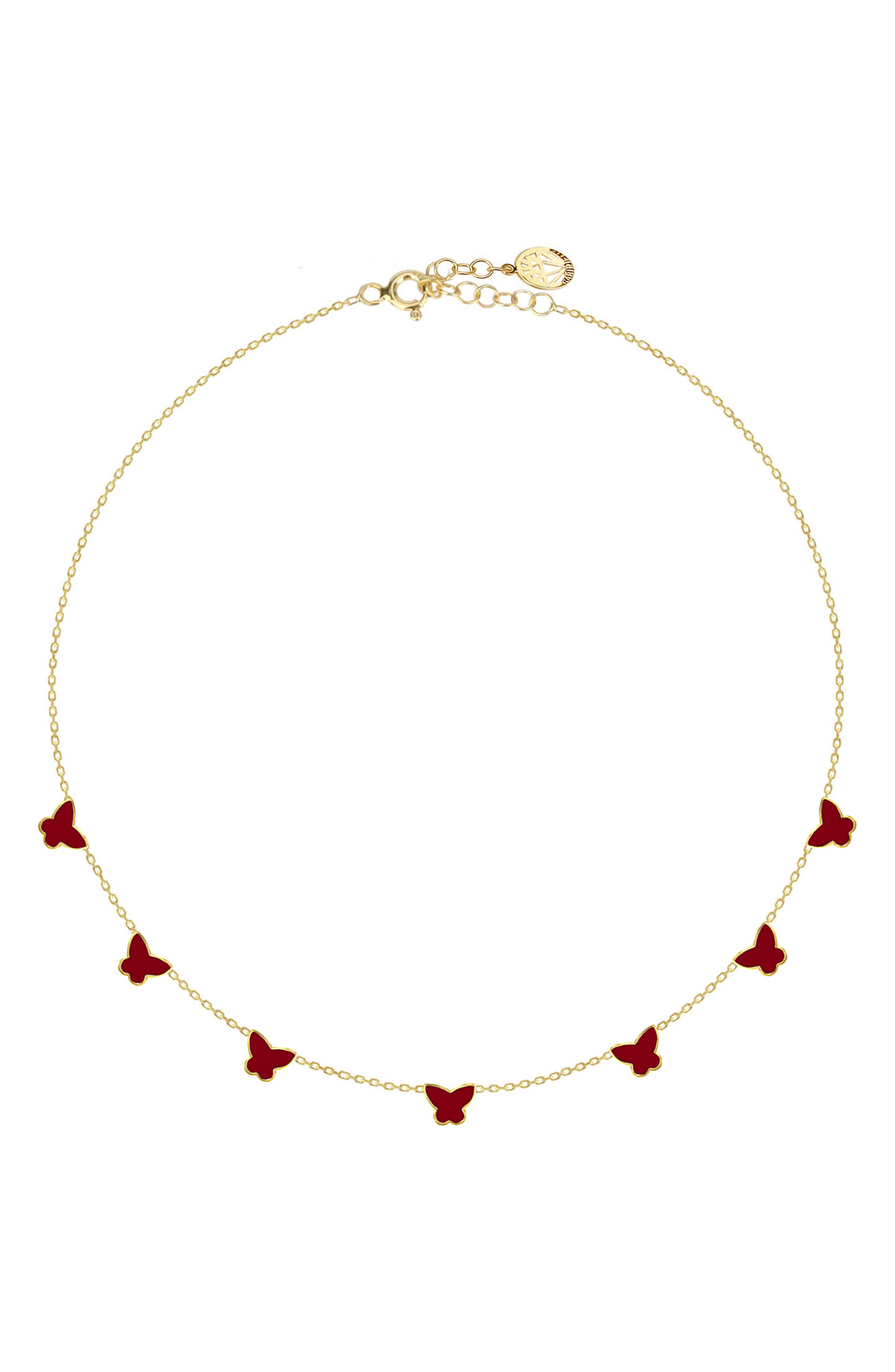 GABI RIELLE Butterfly Enamel Station Necklace