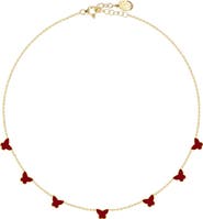 GABI RIELLE Butterfly Enamel Station Necklace