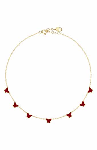 GABI RIELLE Butterfly Enamel Station Necklace